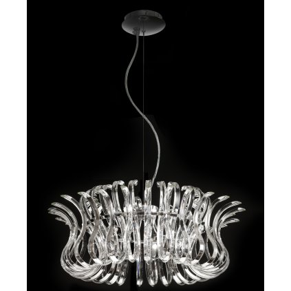 Metal Lux Wave, závěsné křišťálové svítidlo, 9x40W G9, prům. 65cm