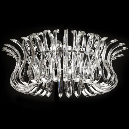 Metal Lux Wave, stropní křišťálové svítidlo, 9x40W G9, prům. 65cm