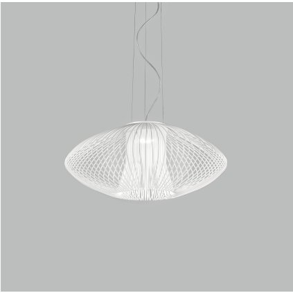 Metal Lux Impossible A, bílé drátěné svítidlo, 1x15W LED 2700K, prům.65cm