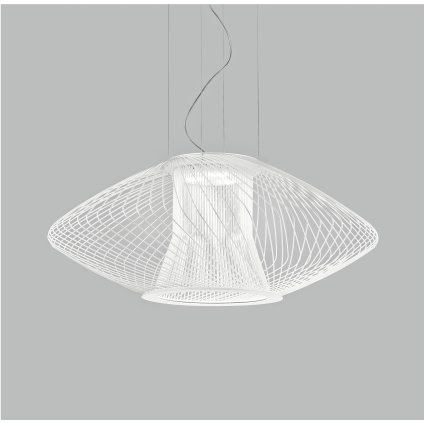 Metal Lux Impossible A, bílé drátěné svítidlo, 3x15W LED 2700K, prům.105cm