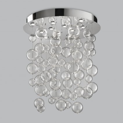 Metal Lux Bolero, luxusní závěsné svítidlo, 60 kuliček čirého skla, 12x10W GU10, prům. 100cm, délka závěsu: 110cm