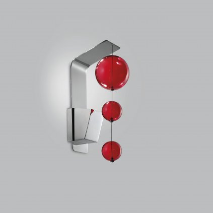 26013 3 metallux bolero luxusni nastenne svitidlo 3 kulicky cerveneho skla 1x10w gu10 vyska 57cm