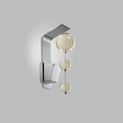 Metal Lux Bolero, luxusní nástěnné svítidlo, 3 kuličky ambrového skla, 1x10W GU10, výška 57cm