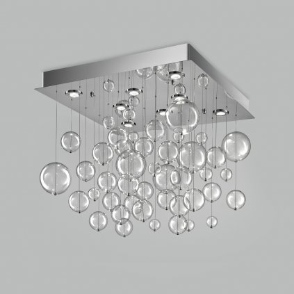 Metal Lux Bolero, luxusní závěsné svítidlo, 36 kuliček čirého skla, 8x10W LED, prům. 80x80cm, délka závěsu: 70cm