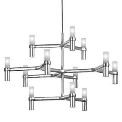 Nemo Crown Minor, leskle hliníkový závěsný lustr, 12x25W G9, 67x77cm, výška 50cm