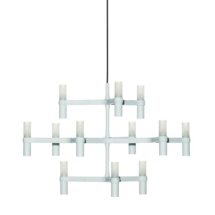 Nemo Crown Minor, matně bílý závěsný lustr, 12x25W G9, 67x77cm, výška 50cm