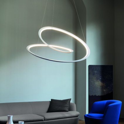 Nemo Kepler Downlight, bílé svítidlo pro přímé osvětlení, 86W LED 2700K stmívatelné, prům. 110cm