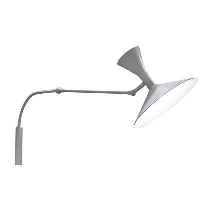 Nemo Mini Lampe de Marseille, nastavitelná šedá nástěnná lampa s přímým a nepřímým světlem, 2x46W E14, max 90cm