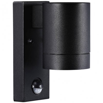 Nordlux Tin Maxi Sensor, venkovní senzorové svítidlo pro svícení dolu z černého kovu, 1xGU10 max 35W, IP54, prům. 7,6cm