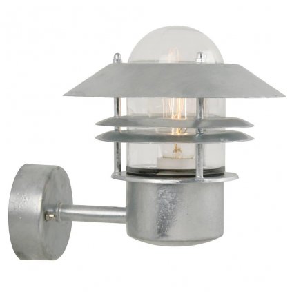 Nordlux Blokhus, venkovní nástěnné svítidlo v severském designu, 1xE27 max 60W, galvanizované, výška 23cm, IP54