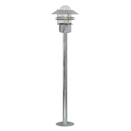 Nordlux Blokhus, venkovní sloupková lampa, 1xE27 max 60W, kov, pokovená, IP54, výška 92cm
