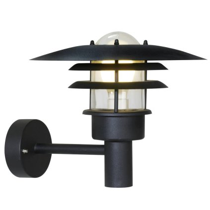Nordlux Lønstrup 32, venkovní nástěnné svítidlo, 1xE27 max  60W, kov, černá, IP44, výška 28cm