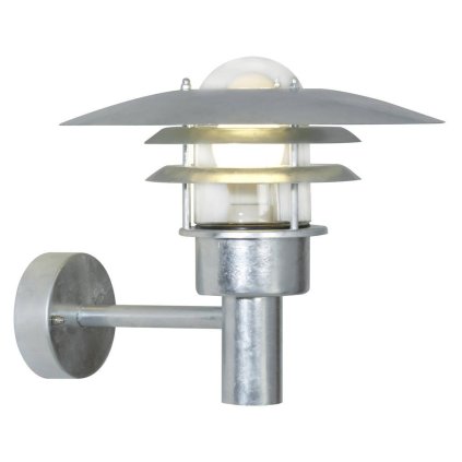 Nordlux Lønstrup 32, venkovní nástěnné svítidlo, 1xE27 max 60W, kov, pokovená, IP44, výška 28cm