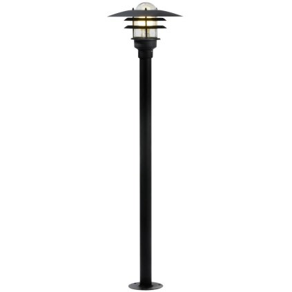 Nordlux Lønstrup 32, venkovní sloupková lampa, 1xE27 max 60W, kov, černá, IP44, výška 116cm