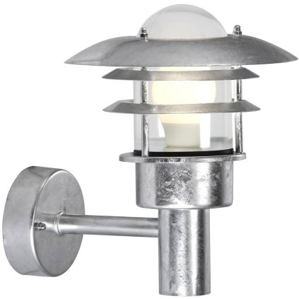 Nordlux Lønstrup 22 , venkovní nástěnné svítidlo, 1xE27 max 60W, pokovená, IP44, výška 27cm