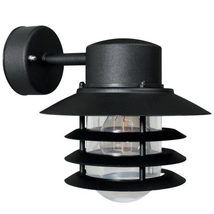 Nordlux Vejers, venkovní nástěnné svítidlo, 1xE27 max 60W, kov, černá, IP54, výška 23cm