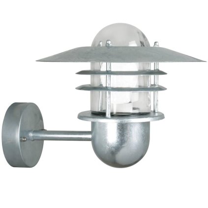 Nordlux Agger, venkovní nástěnné svítidlo, 1xE27 max 60W, kov, pokovená, IP54, průměr 31cm