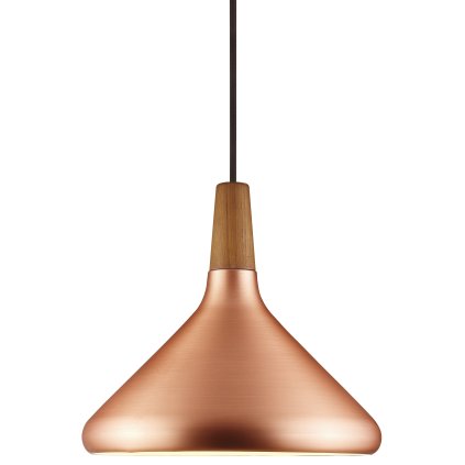 Nordlux Float 27, zavěšené svítdlo v kombinaci ořechu a mědi, 1x60W, prům. 27cm