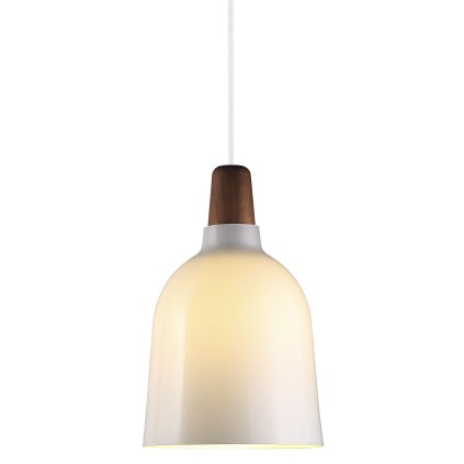 Nordlux Karma 14, závěsné svítidlo v kombinaci ořechu a pískovaného skla, 1x40W, prům. 14cm