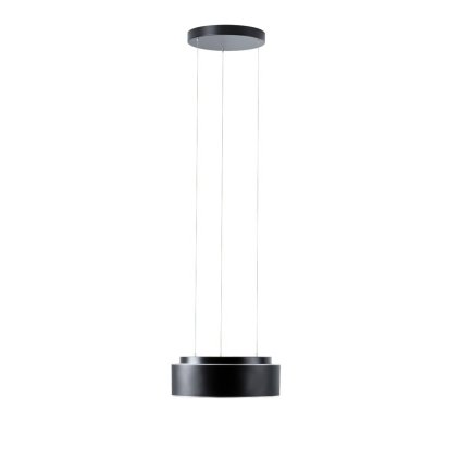 Osmont Eris LEC2, černé závěsné svítidlo z triplexového skla, 14W LED 3000K, prům. 34cm