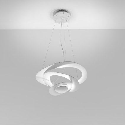 Artemide Pirce mini sospensione halo, bílé designové závěsné svítidlo, 1x400W R7s, 67x69cm