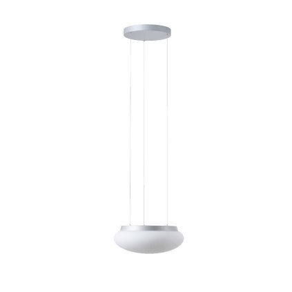 Osmont Arakis 2 LE, stříbrné závěsné svítidlo z triplexového skla, 14W LED 3000K, prům. 35cm