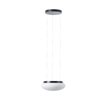 Osmont Arakis 2 LE, černé závěsné svítidlo z triplexového skla, 19W LED 4000K, prům. 35cm