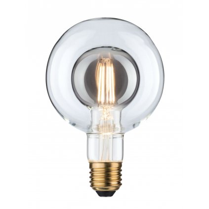 Paulmann LED Inner Shape Globe G95, LED žárovka s kouřovým a čirým sklem 4W LED E27 2700K, stmívatelná, prům. 9,5cm