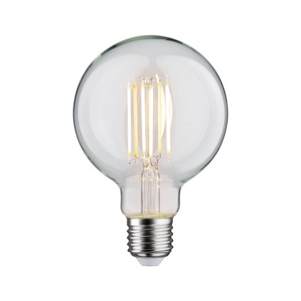 Paulmann Globe G95 LED čirá žárovka, 7W LED 1800-3000K dim-to-warm stmívatelná, prům. 9,5cm