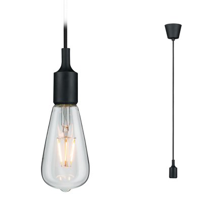 Paulmann Neordic Ketil 1, černé závěsné svítidlo, 1x max20W E27, IP44
