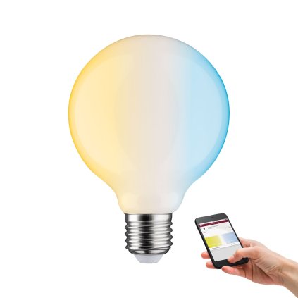 Paulmann LED filament žárovka s matovaným sklem, 7W LED 2200-6500K Zigbee E27, výška 13,4cm