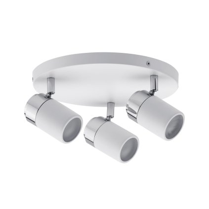 Paulmann Zyli IP44, bílé spotové svítidlo, 3x10W GU10, průměr 25cm