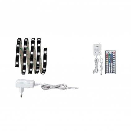 Paulmann YourLED Basic Set, rozšířitelný set 150cm LED pásky včetně dálkového ovladače, napaječe a kabeláže, 14,4W, RGB