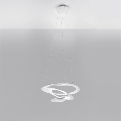 Artemide Pirce micro sospensione LED, bílé designové závěsné svítidlo, 27W LED 3000K, 46x48cm
