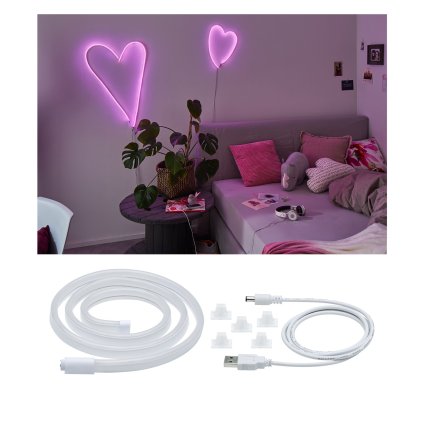 Paulmann Neon Colorflex USB pásek 1m 4,5W, 5V bílý plast, fialová