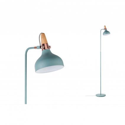 32988 3 paulmann neordic juna stojaci lampa v kombinaci medi dreva a svetle zelene 1x20w e27 vyska 158cm