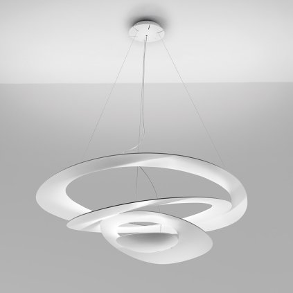 Artemide Pirce sospensione LED, bílé designové závěsné svítidlo, 44W LED 3000K, 97x94cm