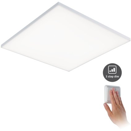 Paulmann Velora, subtilní stropní LED panel bez rámečku, 34W LED 3000K tříkrokové stmívání, 60x60cm
