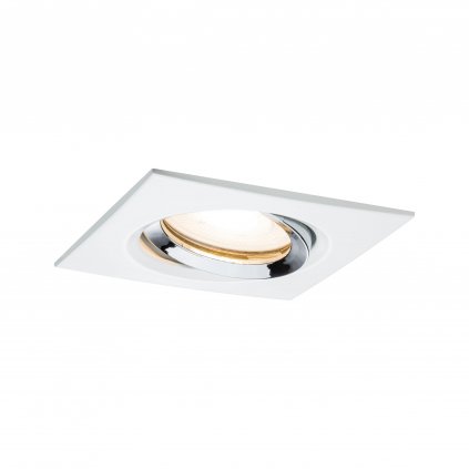 Paulmann bodovka Premium Nova adjustable, 1x7W LED GU10 2700K stmívatelná, matná bílá-chrom, 9,3x9,3cm, IP67