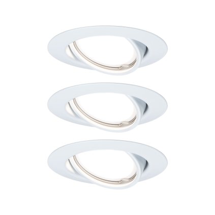 Paulmann LED base, set bílých kulatých bodovek, 3x6,5W LED 3000K GU10, prům. 9cm
