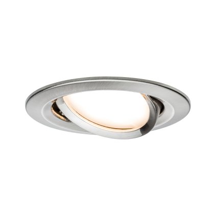 Paulmann LED Coin Nova round, kulatá bodovka v úpravě broušené oceli, 1x6W LED 2700K, prům.8,4cm