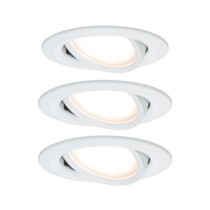 Paulmann LED Coin Nova round, set kulatých bodovek v bílé úpravě, 3x6W LED 2700K, prům.8,4cm