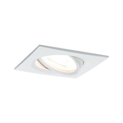 Paulmann LED Coin Nova rectangular, bílá hranatá bodovka, 1x6,5W LED 2700K, 8,4x8,4cm