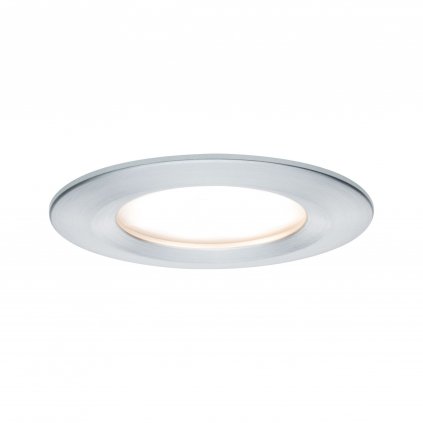 Paulmann LED Coin Nova round, kulatá bodovka v úpravě kartáčovaný hliník, 1x6W LED 2700K, prům.7,8cm, IP44
