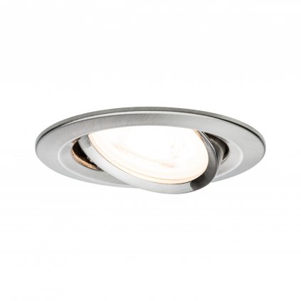 Paulmann LED Nova round, kulatá bodovka v úpravě broušená ocel, 1x6,5W LED 2700K GU10, 3 krokové stmívání, prům.8,4cm