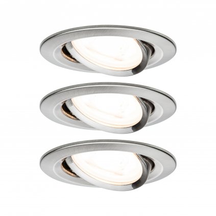 34470 5 paulmann led nova round set kulatych bodovka v uprave brousena ocel 3x6 5w led 2700k gu10 3 krokove stmivani prum 8 4cm