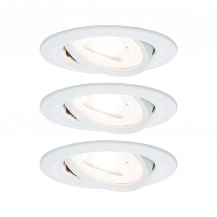 34476 3 paulmann led nova round set kulatych bodovek v bile uprave 3x6 5w led 2700k gu10 3 krokove stmivani prum 8 4cm