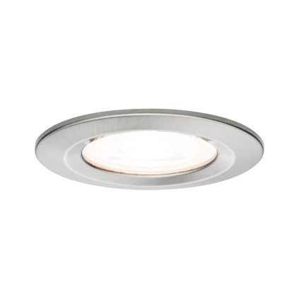 Paulmann Premium LED Nova, zápustná bodovka 1x max35W GU10, kartáčovaný kov, prům. 7,8cm, IP44