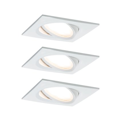 Paulmann LED Nova Plus Coin, set zápustných bodovek, bílá, 3x6.8W 2700K stmívatelná, 8,4x8,4cm