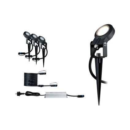 Paulmann Plug&Shine Sting, základní set zahradních reflektorů 3x6W LED 3000K stmívatelné, IP67